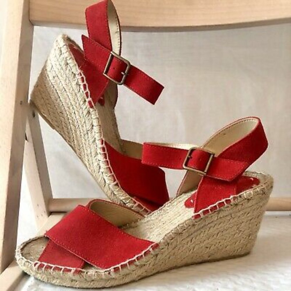 Red Soludos Wedges Size 9